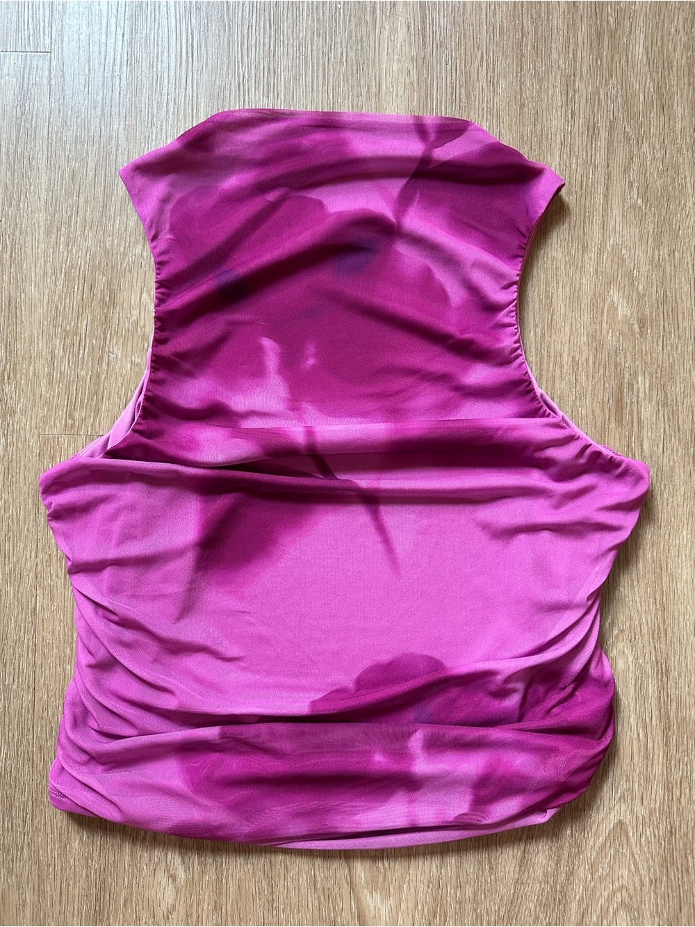 Open Edit Ruched Mesh Tank Top - Picture 5 of 5